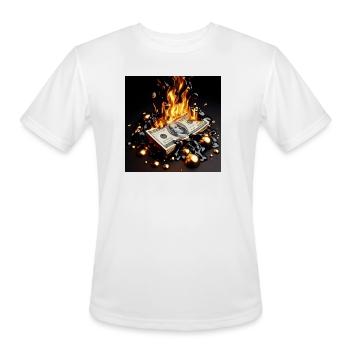Cash is Trash - Burning Dollar Inflation Art - Men's Moisture Wicking Performance T-Shirt - white - Front - Jackson (183cm)