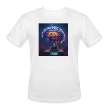 Neon Brain Trophy - Men's Moisture Wicking Performance T-Shirt - white - Front - Jackson (183cm)
