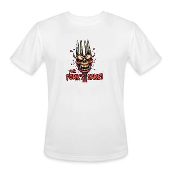 ''For Fork's Sake'' - Men's Moisture Wicking Performance T-Shirt - white - Front - Jackson (183cm)