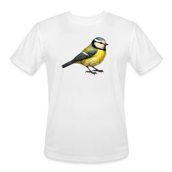 Blue Tit Illustration – Small Bird Nature Motif - Men's Moisture Wicking Performance T-Shirt - white - Front - Jackson (183cm)