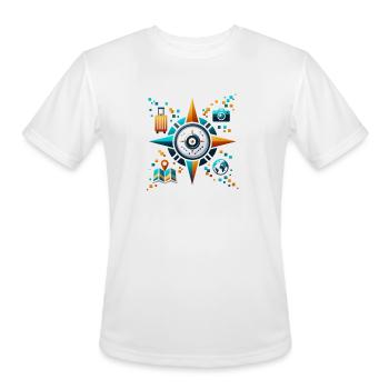 Digital Compass Travel Quest - Men's Moisture Wicking Performance T-Shirt - white - Front - Jackson (183cm)