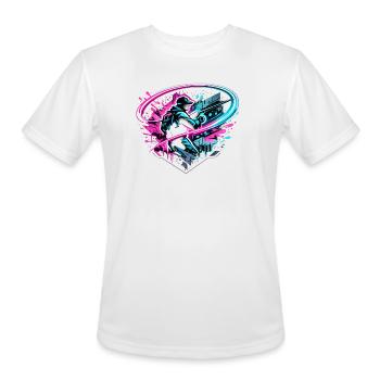 Neon Graffiti Samurai - Men's Moisture Wicking Performance T-Shirt - white - Front - Jackson (183cm)