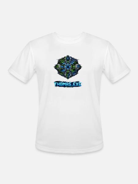 Neon Circuit Emblem - Men's Moisture Wicking Performance T-Shirt - white
