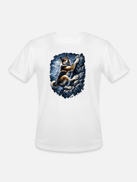 Alpine Husky Climber - Men's Moisture Wicking Performance T-Shirt - white