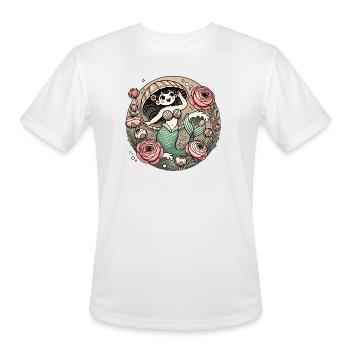 Mermaid in Rose Circle - Men's Moisture Wicking Performance T-Shirt - white - Front - Jackson (183cm)