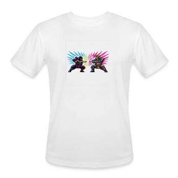 Neon Robot Clash - Men's Moisture Wicking Performance T-Shirt - white - Front - Jackson (183cm)