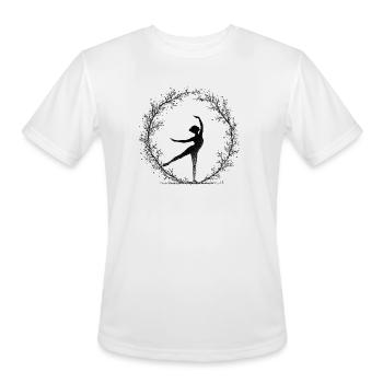 Ballet Silhouette in Floral Circle - Men's Moisture Wicking Performance T-Shirt - white - Front - Jackson (183cm)