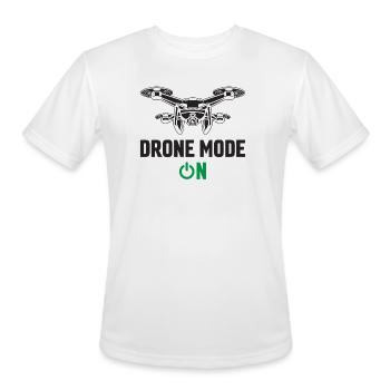 Drone Mode: On - Men's Moisture Wicking Performance T-Shirt - white - Front - Jackson (183cm)