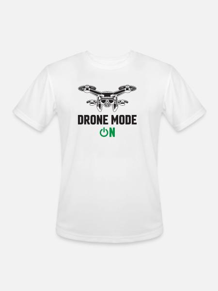 Drone Mode: On - Men's Moisture Wicking Performance T-Shirt - white