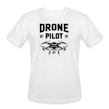 Drone Pilot - Men's Moisture Wicking Performance T-Shirt - white - Front - Jackson (183cm)