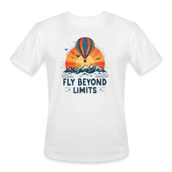 Fly Beyond Limits Adventure Hot Air Balloon - Men's Moisture Wicking Performance T-Shirt - white - Front - Jackson (183cm)