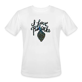 Midnight Peacock Silhouette - Men's Moisture Wicking Performance T-Shirt - white - Front - Jackson (183cm)