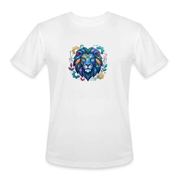 Vivid Circuit Lion Tech Art - Men's Moisture Wicking Performance T-Shirt - white - Front - Jackson (183cm)