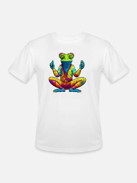 Chameleon Yoga - Men's Moisture Wicking Performance T-Shirt - white