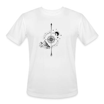 Mystic Mountain Moon Compass - Men's Moisture Wicking Performance T-Shirt - white - Front - Jackson (183cm)