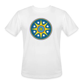 Solar Starburst Emblem Circle - Men's Moisture Wicking Performance T-Shirt - white - Front - Jackson (183cm)