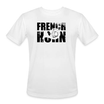 French Horn - Men's Moisture Wicking Performance T-Shirt - white - Front - Jackson (183cm)