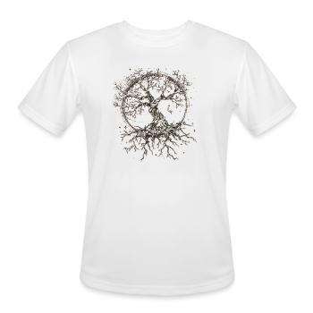Ancient Tree within Circular Rune - Men's Moisture Wicking Performance T-Shirt - white - Front - Jackson (183cm)