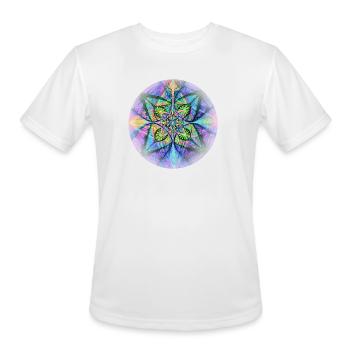 Geometric Mandala Art - Spring Portal  - Men's Moisture Wicking Performance T-Shirt - white - Front - Jackson (183cm)