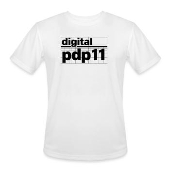 Digital Grid Text Mono Art - Men's Moisture Wicking Performance T-Shirt - white - Front - Jackson (183cm)