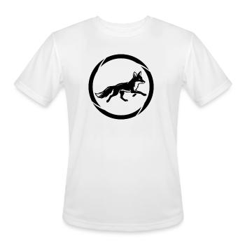 Minimalist Fox Circle Logo - Men's Moisture Wicking Performance T-Shirt - white - Front - Jackson (183cm)