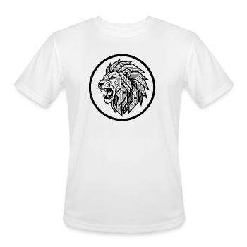 Future Tech Lion - Geometric Circuit Art - Men's Moisture Wicking Performance T-Shirt - white - Front - Jackson (183cm)