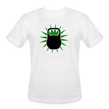Green Sunburst Kettlebell Emblem - Men's Moisture Wicking Performance T-Shirt - white - Front - Jackson (183cm)