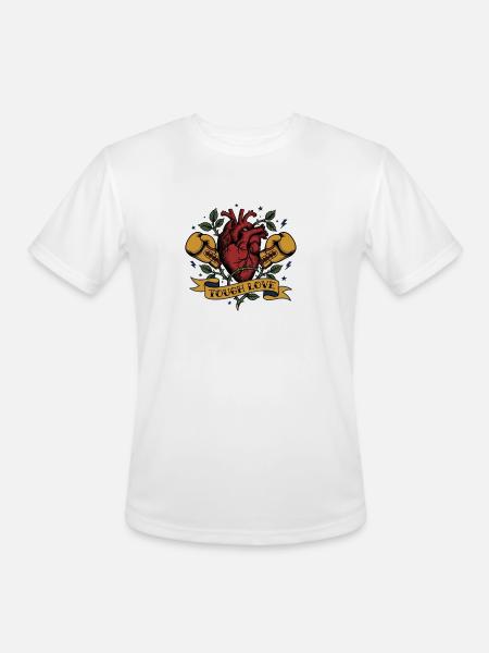 Tough Love Heart Boxing - Men's Moisture Wicking Performance T-Shirt - white