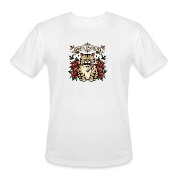 Mom's Favorite Cat Roses Tattoo - Men's Moisture Wicking Performance T-Shirt - white - Front - Jackson (183cm)