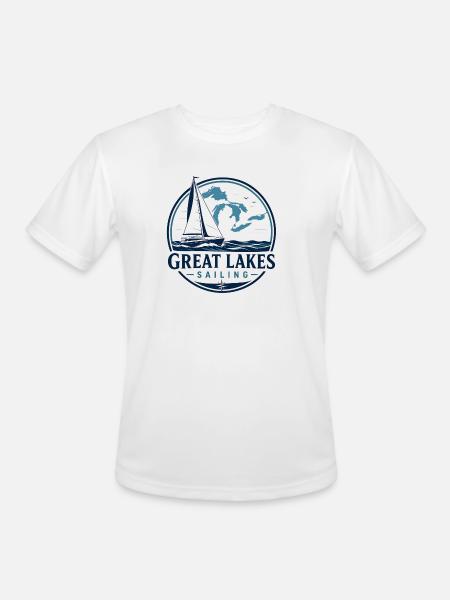 Great Lakes Sailing Logo - Men's Moisture Wicking Performance T-Shirt - white