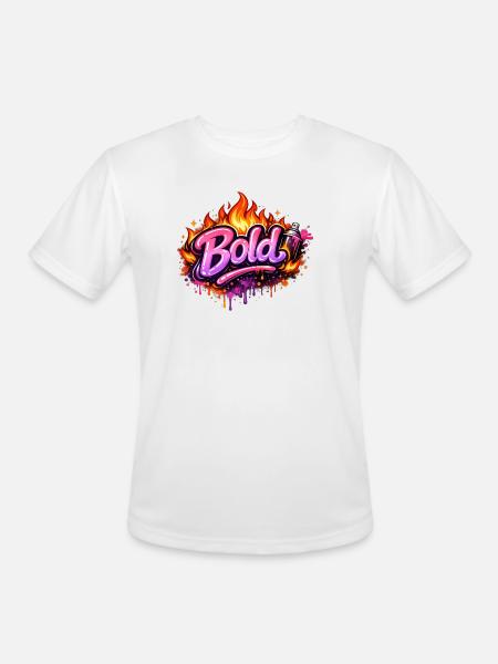 Bold Graffiti Fire Art - Men's Moisture Wicking Performance T-Shirt - white