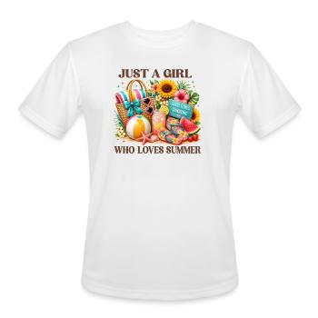 Just a Girl Who Loves Summer - Men's Moisture Wicking Performance T-Shirt - white - Front - Jackson (183cm)