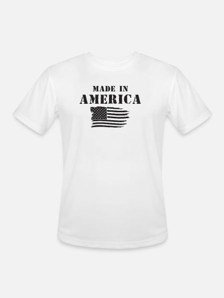 Made in America Flag - Men's Moisture Wicking Performance T-Shirt - white