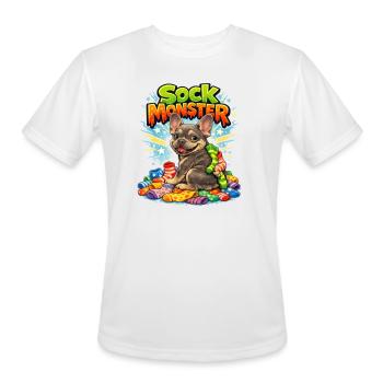 Sock Monster: Colorful Sock Collector - Men's Moisture Wicking Performance T-Shirt - white - Front - Jackson (183cm)