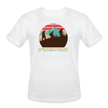 Sunset Ridge Hikers Silhouette - Men's Moisture Wicking Performance T-Shirt - white - Front - Jackson (183cm)
