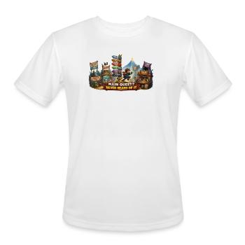 Main Quest Never Heard of It - Men's Moisture Wicking Performance T-Shirt - white - Front - Jackson (183cm)