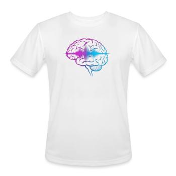 Neon Brain Wave Gradient - Men's Moisture Wicking Performance T-Shirt - white - Front - Jackson (183cm)