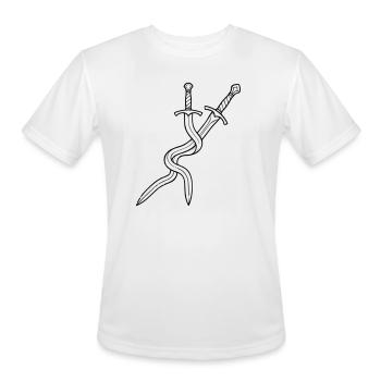 Crossed Swords Daggers Fantasy RPG Gamer - Men's Moisture Wicking Performance T-Shirt - white - Front - Jackson (183cm)