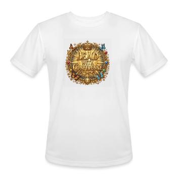 Lead with Confidence Golden Emblem - Men's Moisture Wicking Performance T-Shirt - white - Front - Jackson (183cm)