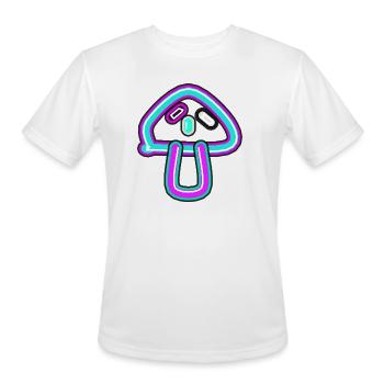 Neon Mushroom Arc - Men's Moisture Wicking Performance T-Shirt - white - Front - Jackson (183cm)