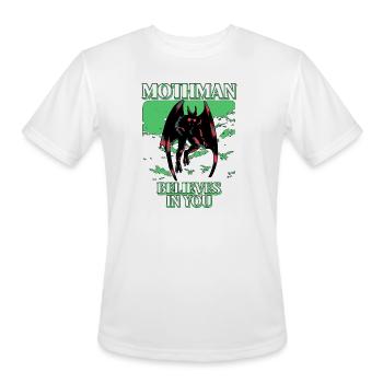 Mothman Believes In You - Men's Moisture Wicking Performance T-Shirt - white - Front - Jackson (183cm)