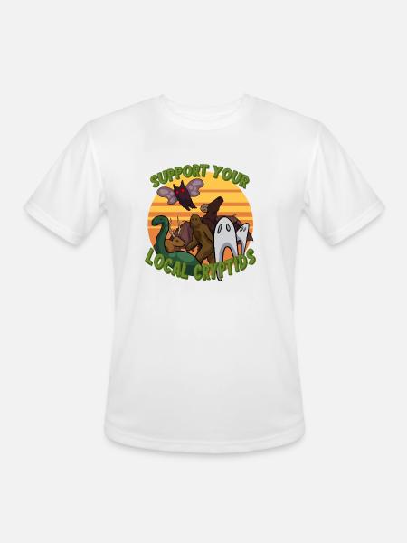 Support Your Local Cryptids - Men's Moisture Wicking Performance T-Shirt - white