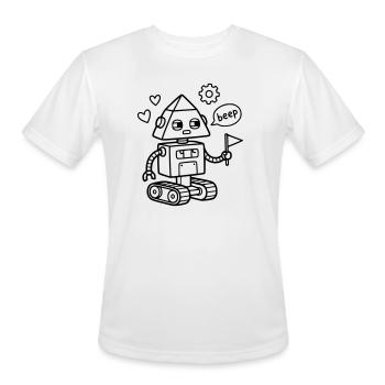 Robot Beep Kids Birthday Tech Nerd STEM - Men's Moisture Wicking Performance T-Shirt - white - Front - Jackson (183cm)