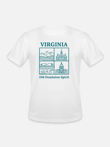 Virginia Vista: Mountains, Bay and Capitol - Men's Moisture Wicking Performance T-Shirt - white