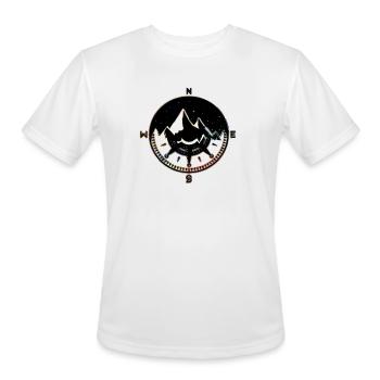 Aurora Mountain Night Compass - Men's Moisture Wicking Performance T-Shirt - white - Front - Jackson (183cm)