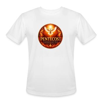 Pentecost Flame Dove Emblem - Men's Moisture Wicking Performance T-Shirt - white - Front - Jackson (183cm)