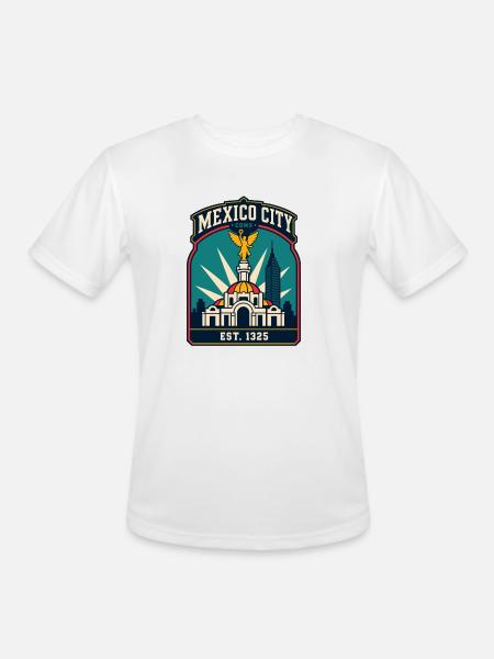 Mexico City CDMX Emblem - Men's Moisture Wicking Performance T-Shirt - white