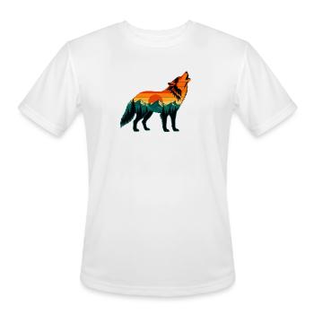 Howling Wolf Sunset Ridge - Men's Moisture Wicking Performance T-Shirt - white - Front - Jackson (183cm)