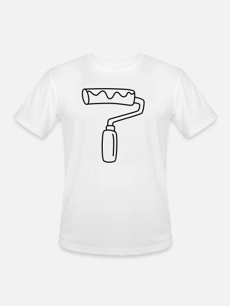 paint roller - Men's Moisture Wicking Performance T-Shirt - white