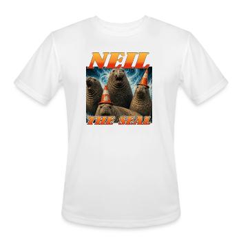 Neil the Seal Cone Crew - Men's Moisture Wicking Performance T-Shirt - white - Front - Jackson (183cm)